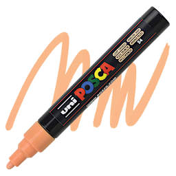 Posca Paint Marker - Light Orange, Bullet Tip, 2.5 mm - marker and swatch