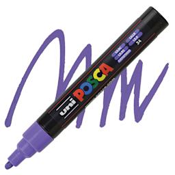 Posca Paint Marker - Lilac, Bullet Tip, 2.5 mm - marker and swatch
