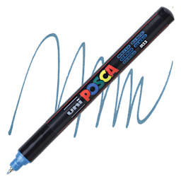 Posca Paint Marker - Metallic Blue, X-Fine Tip, 0.7 mm - marker and swatch