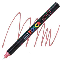 Posca Paint Marker - Metallic Red, X-Fine Tip, 0.7 mm - marker and swatch