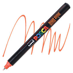 Posca Paint Marker - Orange, X-Fine Tip, 0.7 mm - marker and swatch