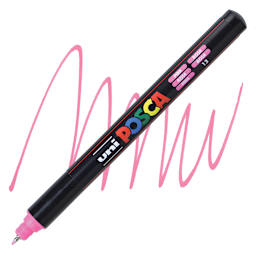 Posca Paint Marker - Pink, X-Fine Tip, 0.7 mm - marker and swatch