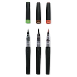 Spectrum Noir Sparkle Glitter Brush Pens - Earthly Natural Colors, Set of 3 (markers with cap off)