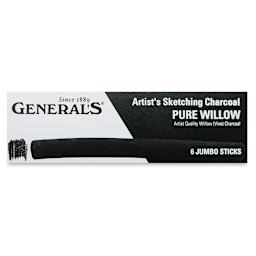 General's Jumbo Willow Charcoal - Pkg of 6 (front of package)