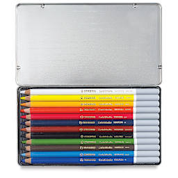 Stabilo CarbOthello Pastel Pencils - Set of 12 (open to show contents)
