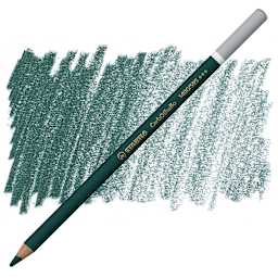 Stabilo CarbOthello Pastel Pencil - Leaf Green Deep pencil and swatch