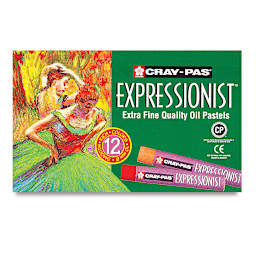 Sakura Cray-Pas Expressionist Oil Pastel Sets - Set of 12.  Front of package.