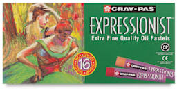 Sakura Cray-Pas Expressionist Oil Pastels - Set of 16. Front of package.