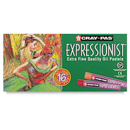 Sakura Cray-Pas Expressionist Oil Pastels - Set of 16. Front of package.