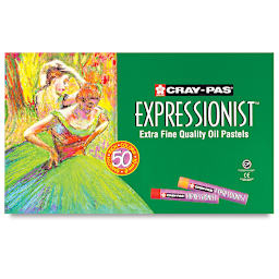 Sakura Cray-Pas Expressionist Oil Pastel Sets - Set of 50. Front of package.