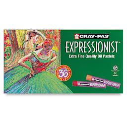 Sakura Cray-Pas Expressionist Oil Pastel Sets - Set of 36. Front of package.