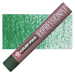 Sakura Cray-Pas Expressionist Oil Pastel - Deep Green oil pastel and swatch