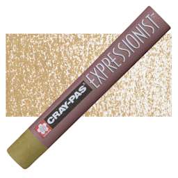 Sakura Cray-Pas Expressionist Oil Pastel - Olive Brown oil pastel and swatch