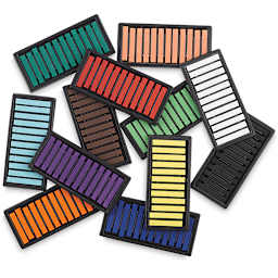 Blick Studio Pastels - Class Pack, Assorted Colors, Set of 144. 12 open trays of pastels.