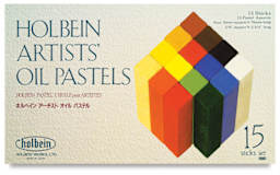 Holbein Artists' Oil Pastels and Sets - Top view of 15 pc package
