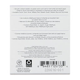 Pentel Oil Pastel Set - Metallic Colors, Set of 6 (back of packaging)