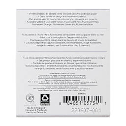 Pentel Oil Pastel Set - Fluorescent Colors, Set of 6 (back of packaging)