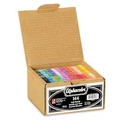 Alphacolor Soft Pastels - Basic Colors, Box of 144, lid open