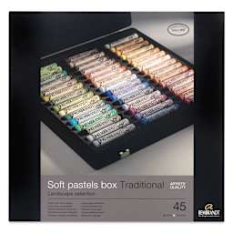 Rembrandt Soft Pastel Set - Landscape, Wood Box, Set of 45, front of packaging