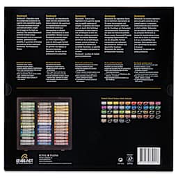 Rembrandt Soft Pastel Set - Landscape, Wood Box, Set of 45, back of packaging