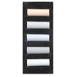 Rembrandt Soft Pastels Set of 5, Light Greys, Half-Sticks. In package.