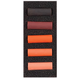 Rembrandt Soft Pastels Set of 5, Rich Oranges, Half-Sticks. In package.