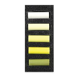 Rembrandt Soft Pastel Set - Cool Yellows, Set of 5 Half Sticks