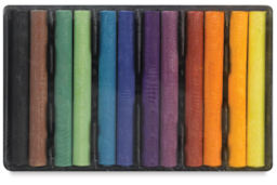 Crayola Colored Drawing Chalk - Components of Package of 12 shown in storage tray
