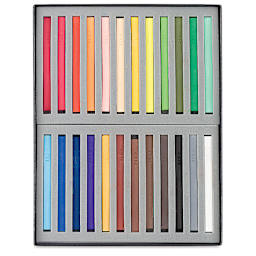 Prismacolor Premier NuPastel Color Sticks - Assorted Colors, Set of 24, pastels inside tray