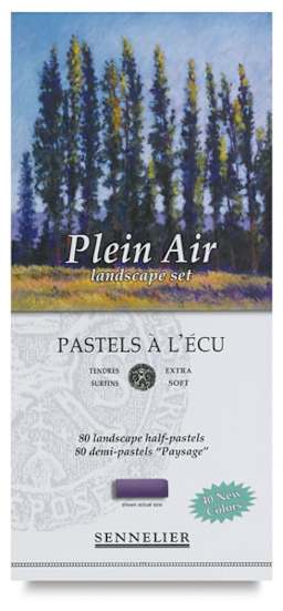 Sennelier Soft Pastels - Set of 80, Plein Air Landscape Colors, Half Sticks (front of box)