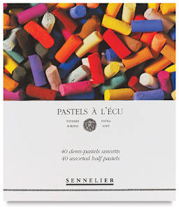 Sennelier Soft Pastels - Set of 40, Assorted Colors, Half Sticks (front of box)