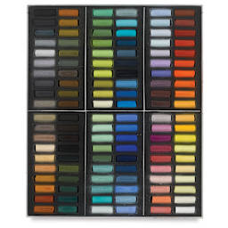 Sennelier Soft Pastels - Set of 120, Paris Colors, Half Sticks (box open to show contents)
