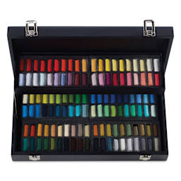 Sennelier Soft Pastels - Set of 120, Assorted Colors, Half-Sticks, Black Wood Box, pastels shown