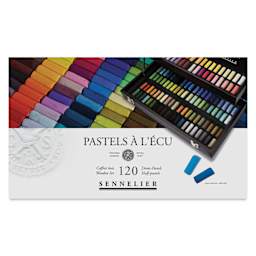 Sennelier Soft Pastels - Set of 120, Assorted Colors, Half-Sticks, Black Wood Box, front of the pack