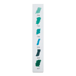 Sennelier Soft Pastels - Set of 6, Emerald Sea, Half-Sticks (swatches of included colors)