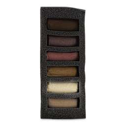 Sennelier Soft Pastels - Set of 6, Dark Skin Tones, Half-Sticks (set contents)
