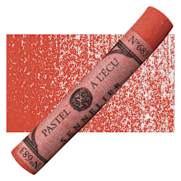 Sennelier Soft Pastel - Helios Red pastel and swatch