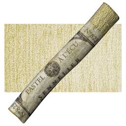 Sennelier Oil Pastel - Iridescent Green Gold pastel and swatch