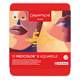 Caran d'Ache Neocolor II Aquarelle Artists' Pastels - Portrait Colors, Special Edition, Set of 10, front