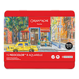 Caran d'Ache Neocolor II Aquarelle Artists' Pastels - Blick Exclusive! Set of 15, Urban Sketcher Essentials, front of packaging