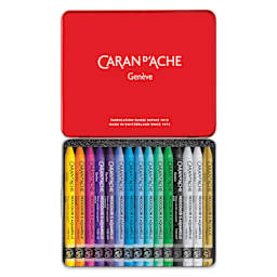 Caran d'Ache Neocolor II Aquarelle Artists' Pastels - Blick Exclusive! Set of 15, Fantasy Dreamscape, open packaging showing contents