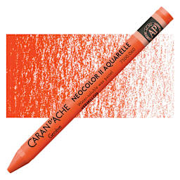 Caran d'Ache Neocolor II Aquarelle Artists' Pastel - Vermilion pastel and swatch