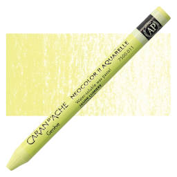 Caran d'Ache Neocolor II Aquarelle Artists' Pastel - Pale Yellow pastel and swatch