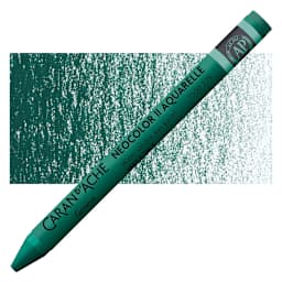 Caran d'Ache Neocolor II Aquarelle Artists' Pastel - Dark Green pastel and swatch