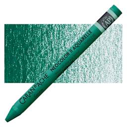 Caran d'Ache Neocolor II Aquarelle Artists' Pastel - Emerald Green pastel and swatch