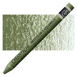 Caran d'Ache Neocolor II Aquarelle Artists' Pastel - Olive pastel and swatch