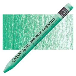 Caran d'Ache Neocolor II Aquarelle Artists' Pastel - Jade Green pastel and swatch