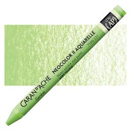 Caran d'Ache Neocolor II Aquarelle Artists' Pastel - Lime Green pastel and swatch