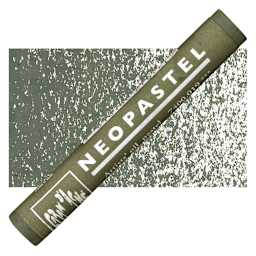 Caran d'Ache Neopastel - Olive Black pastel and swatch