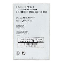 Conté à Paris Compressed Charcoal - HB-Hard, Box of 12 back of package